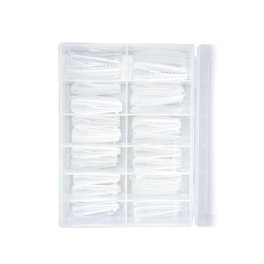Caixa de Tips Natural Coffin Dual Forms 120 uni.