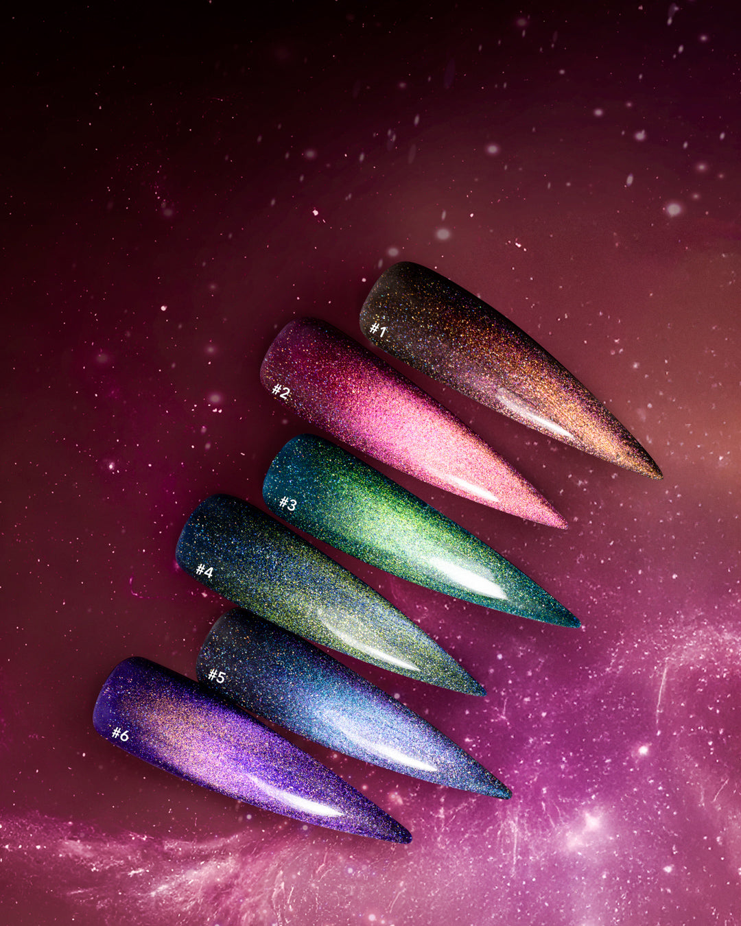 Kit 6 Cores Express Holographic Cat Eye