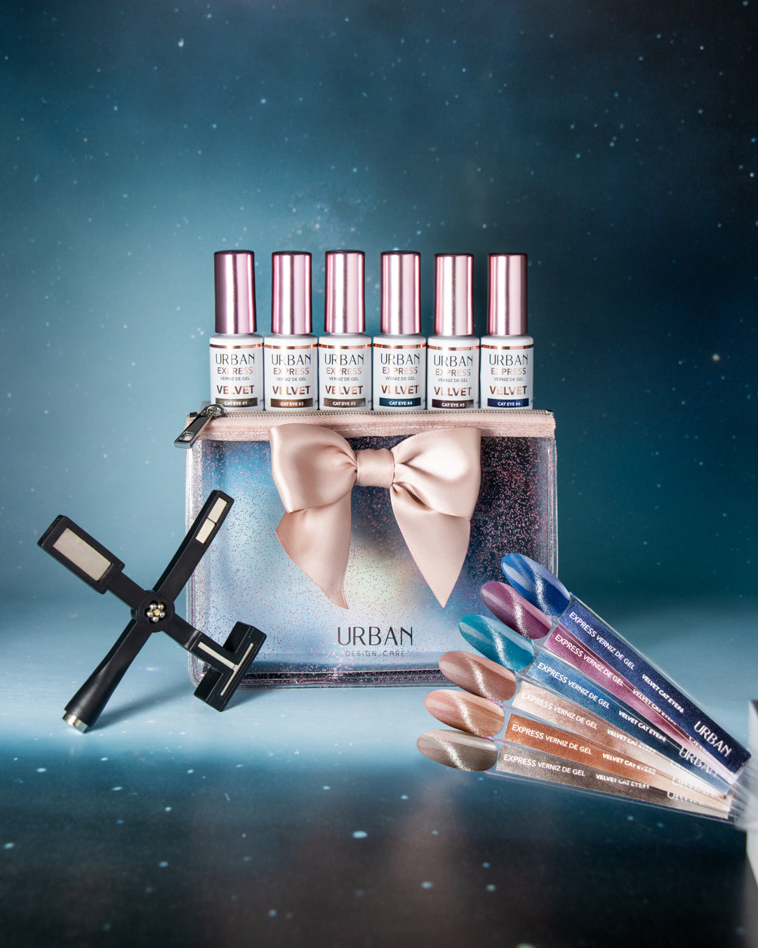 Kit Verniz Gel 6 Cores Express Velvet Cat Eye (