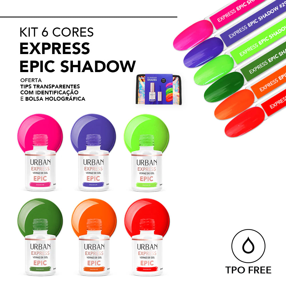 Kit Verniz Gel 6 Cores Express Epic Shadow Summer Shades (
