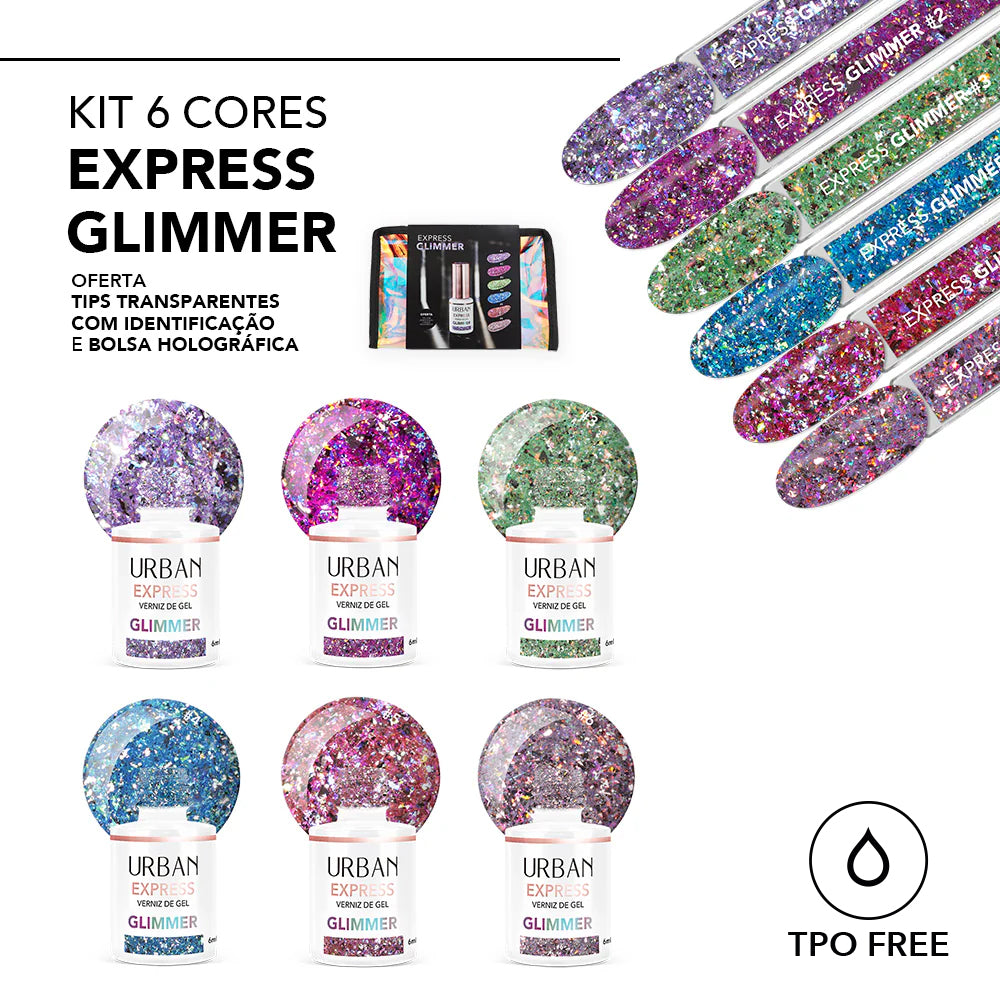 Kit Verniz Gel 6 Cores Express Glimmer (