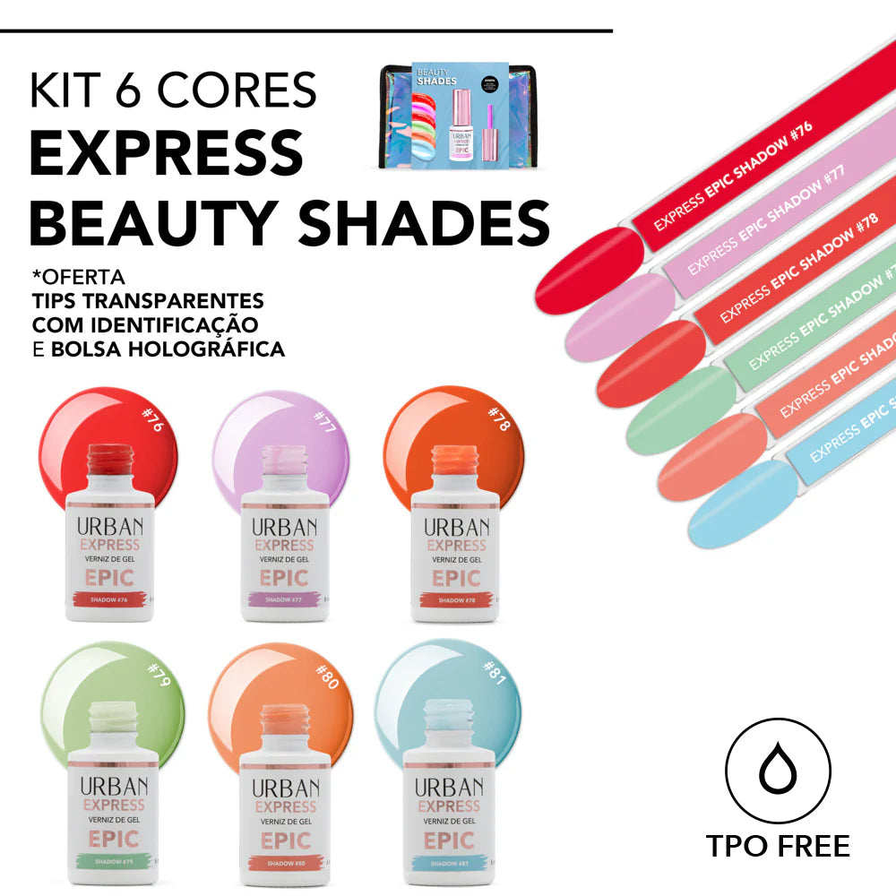 Kit Verniz Gel 6 cores Express Epic Beauty Shades (