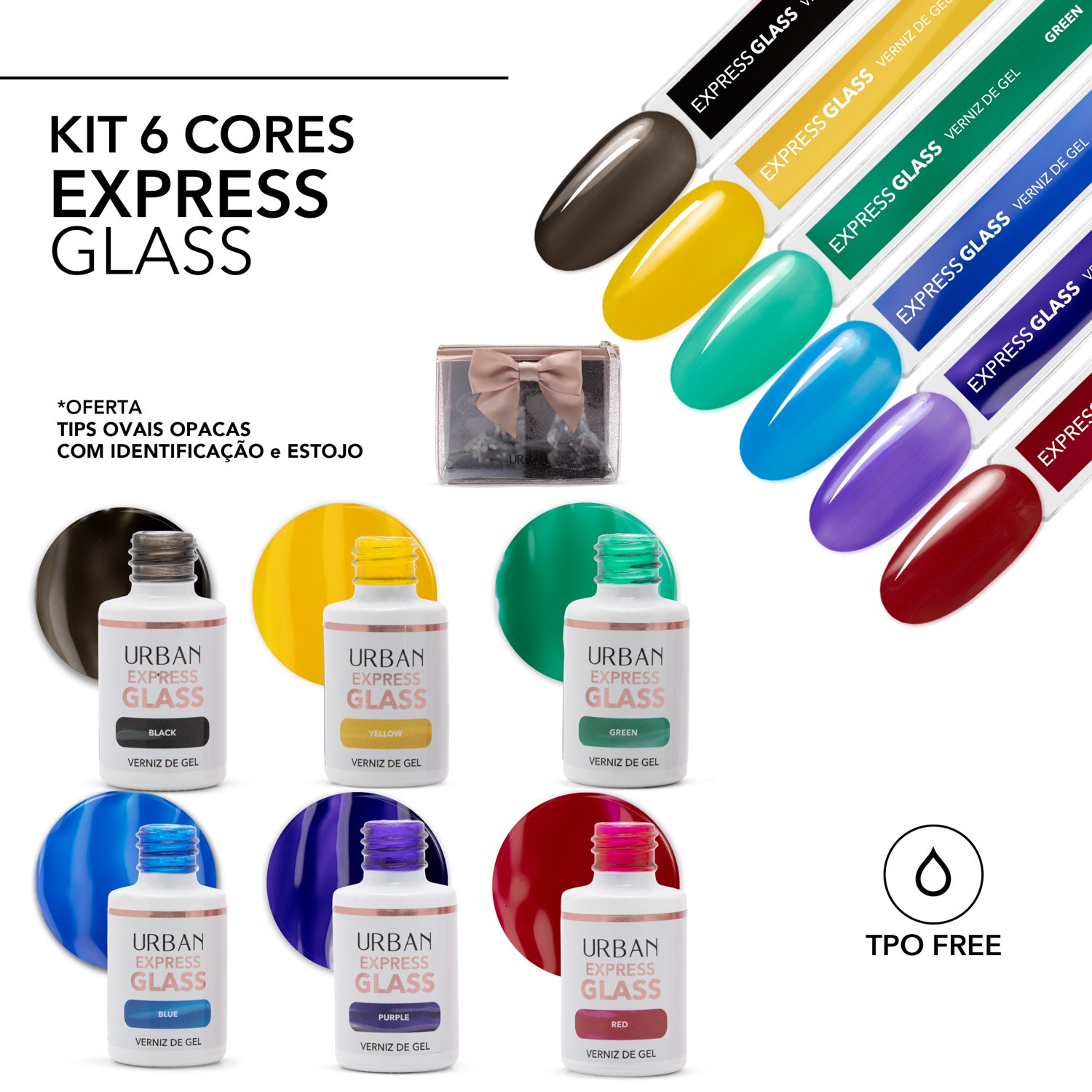Kit 6 Colori Smalto Gel - Express Glass