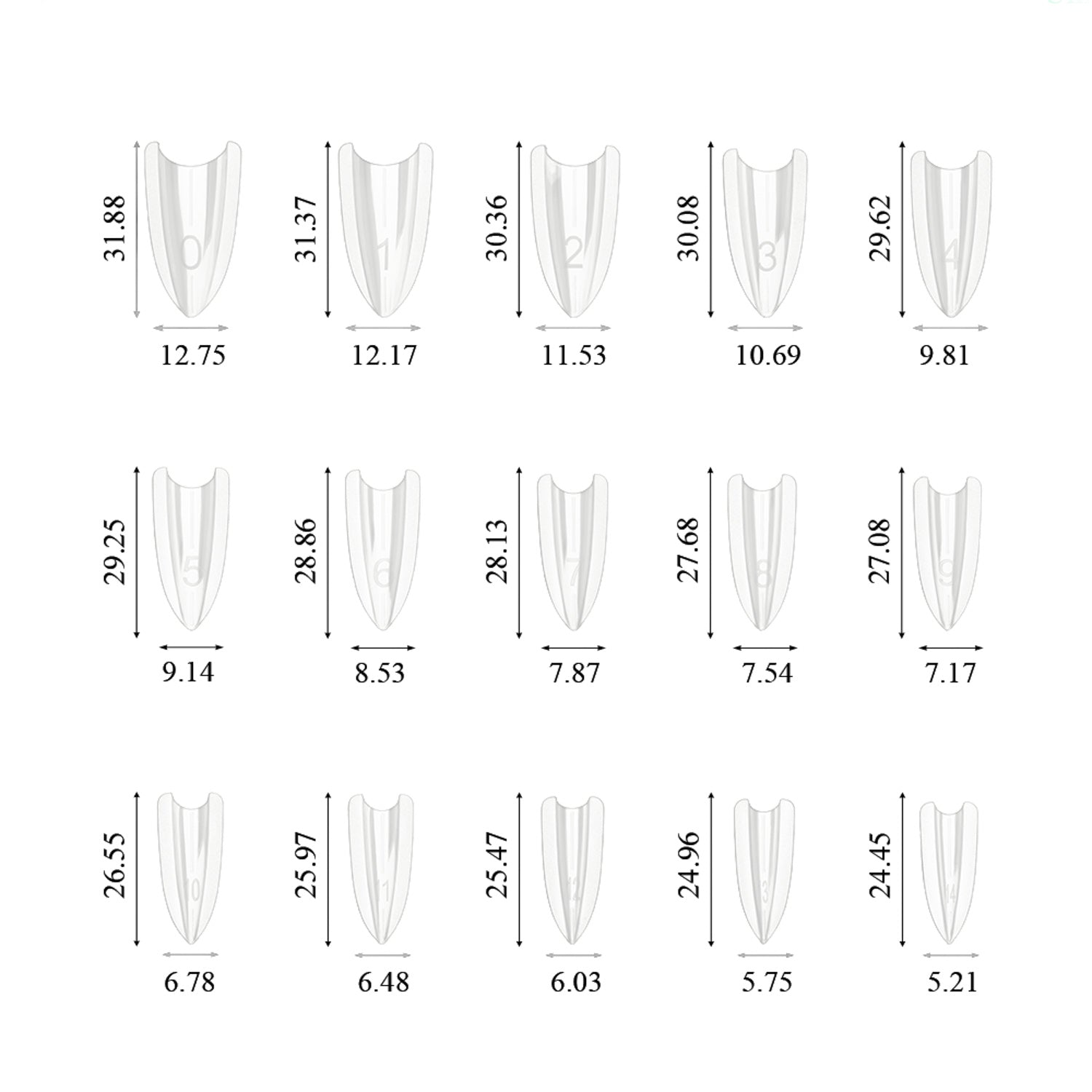 Caixa Dual Form Sandwich Nail Art Almond 240 uni.