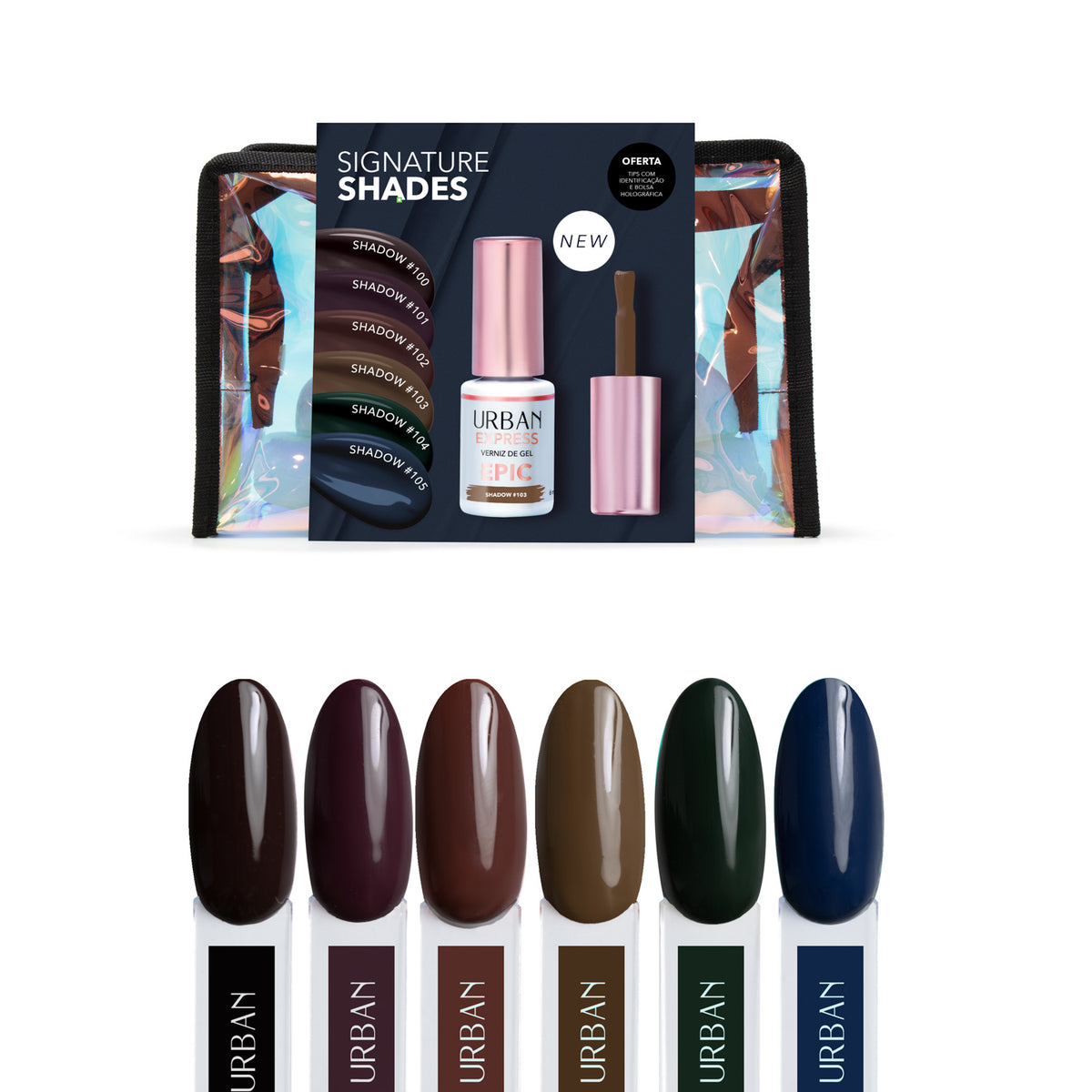 Kit 6 cores de Verniz Gel Express Epic Shadow Signature (