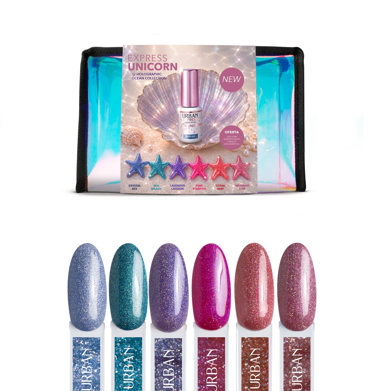 Kit Verniz Gel 6 Cores Express Unicorn