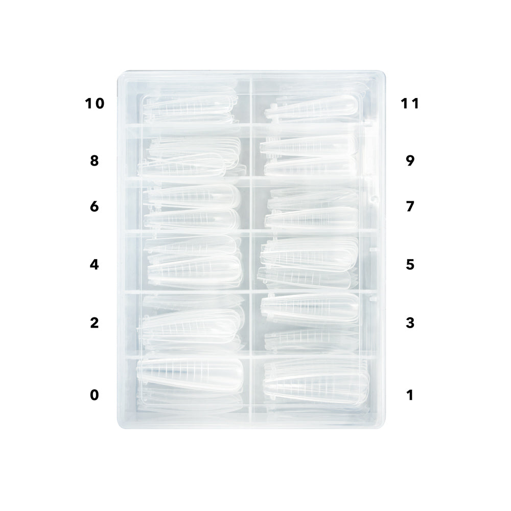 Caixa de Tips Natural Coffin Dual Forms 120 uni.