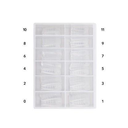 Caixa Nail Dual Form Natural Coffin 120 uni.