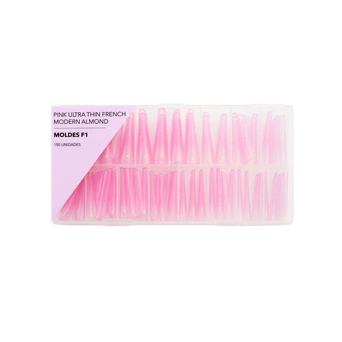 Caixa de Tips Ultra Thin French Modern Almond Pink - Molde F1 - 150 uni.