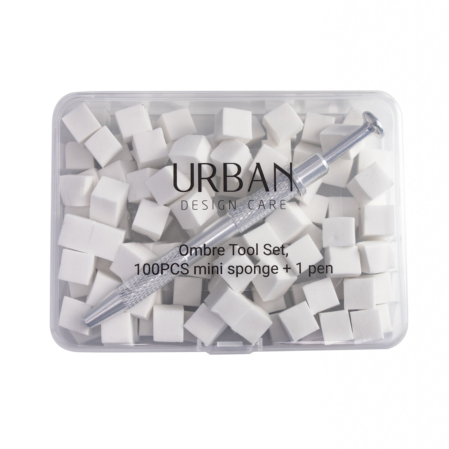 Embalagem ombré tool set com as 100 esponjas descartáveis e caneta metálica