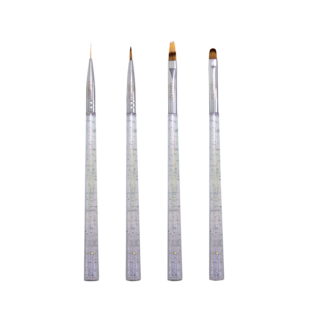 Os 4 pincéis individuais do kit holo clear
