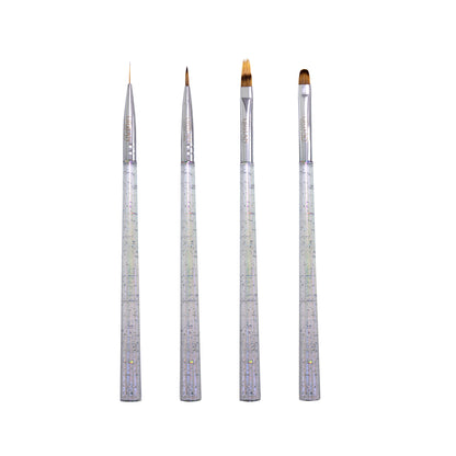Os 4 pincéis individuais do kit holo clear