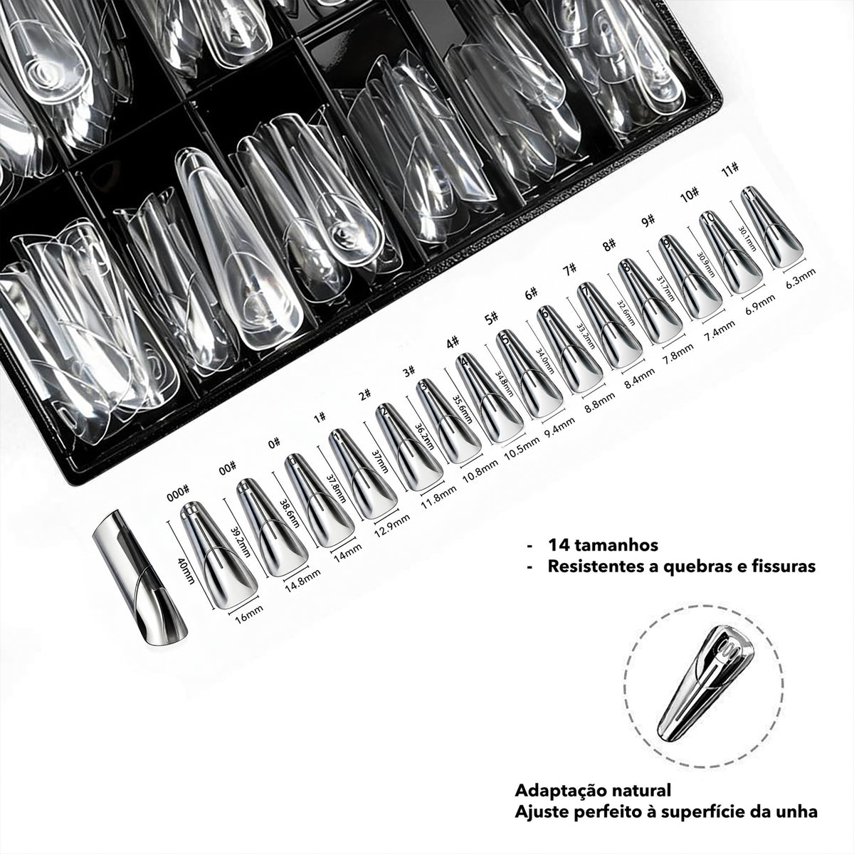Caixa de Moldes F1/Dual Forms Smart French Line Almond 140 uni.