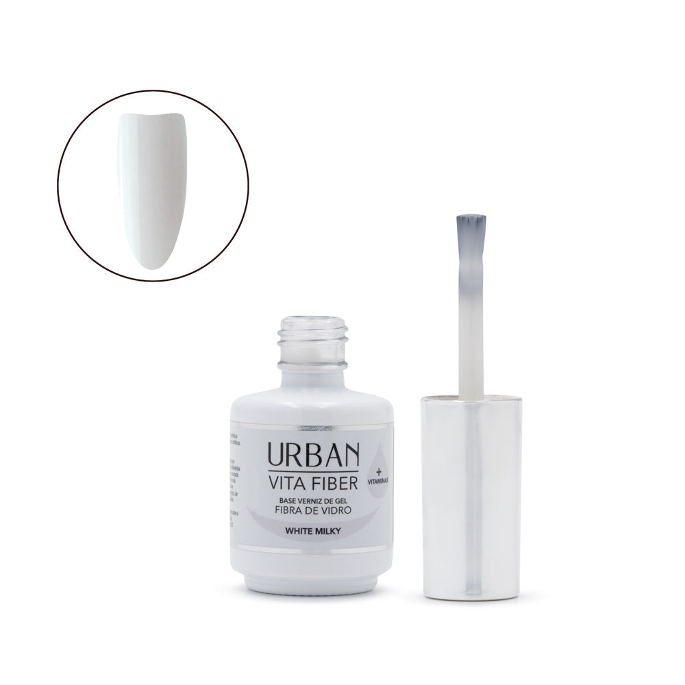 Boião branco aberto a mostrar a cor do pincel com tip