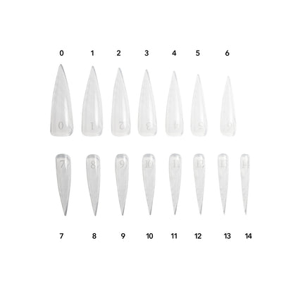 Caixa de Nail Dual Form com os 14 tamanhos diferentes.