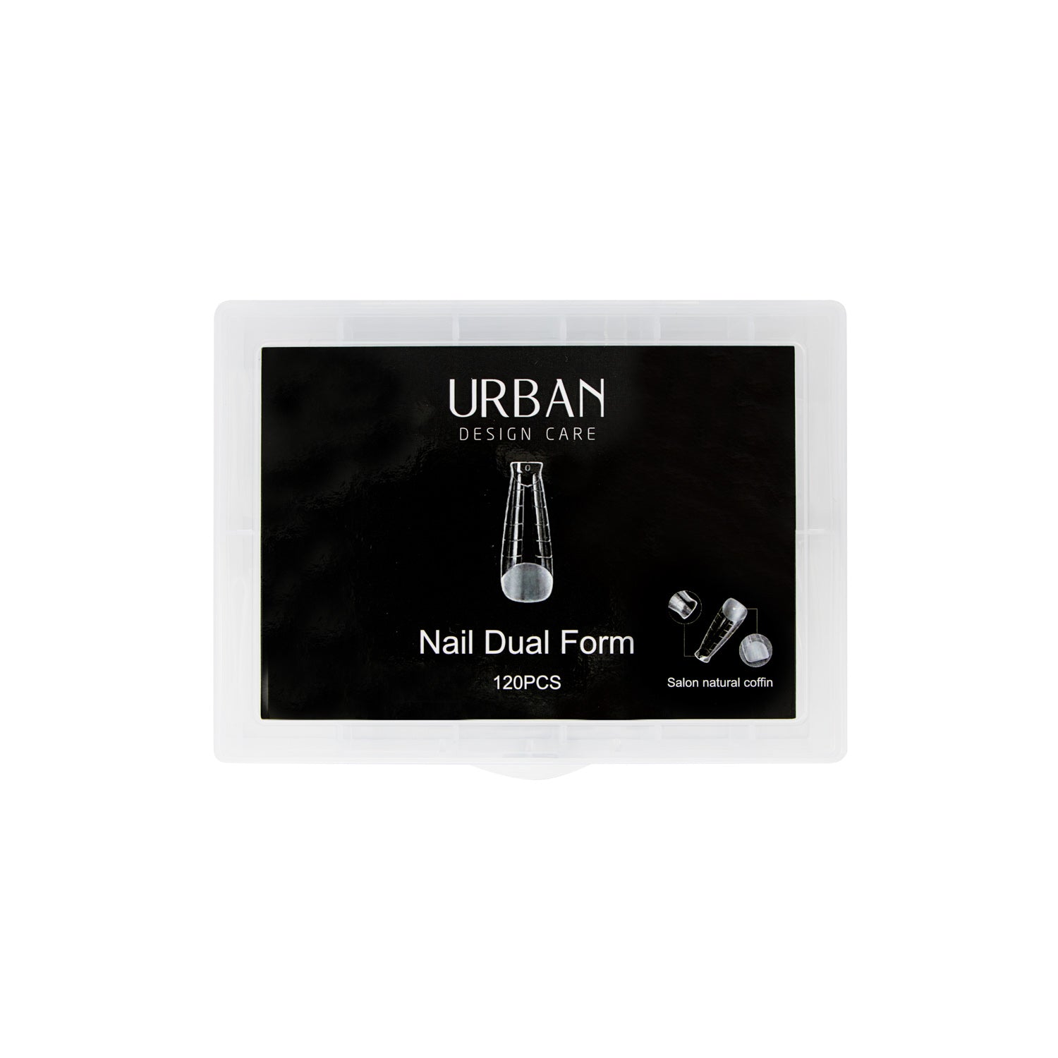 Caixa Nail Dual Form Natural Coffin vista de cima com caixa fechada.