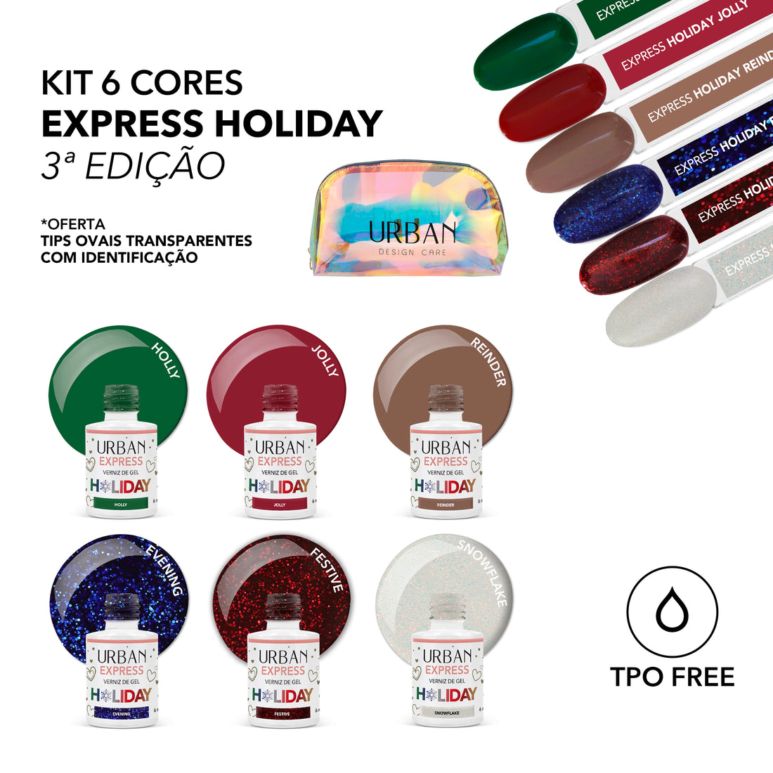 6 boiões a mostrar a mancha de cor, com as tips no canto e a informação das ofertas.