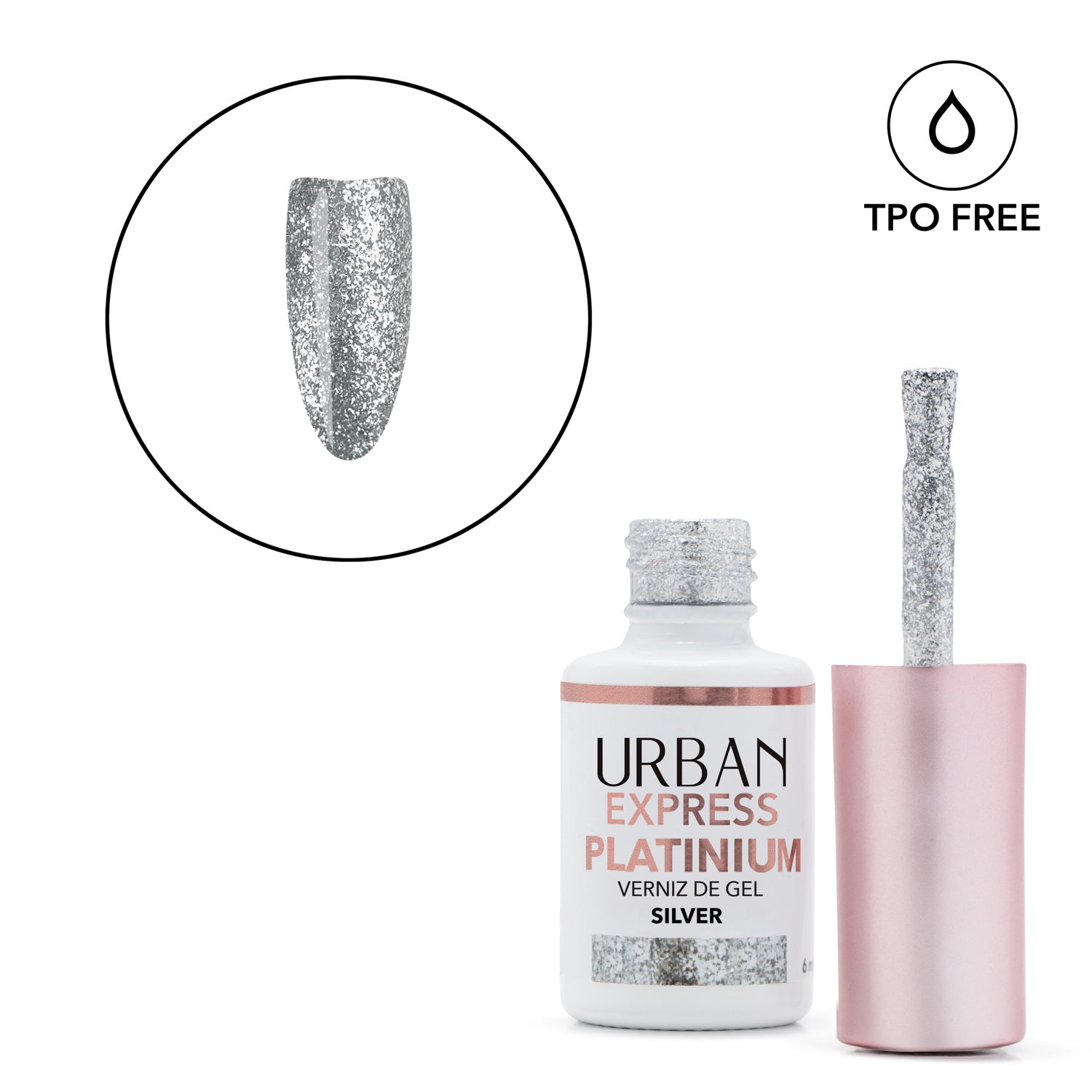 Esmalte Gel Express Platino Plata Nº 1 6ml