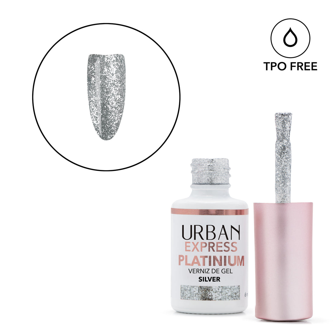 Esmalte Gel Express Platino Plata Nº 1 6ml