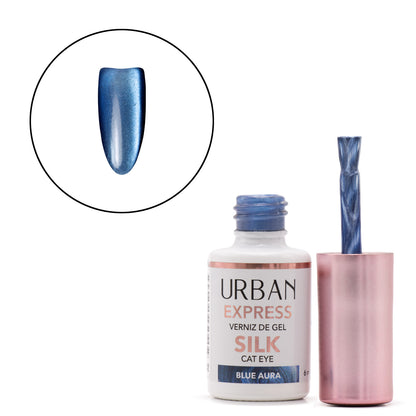 Cor de Verniz Gel Express Silk Cat Eye Blue Aura 6ml