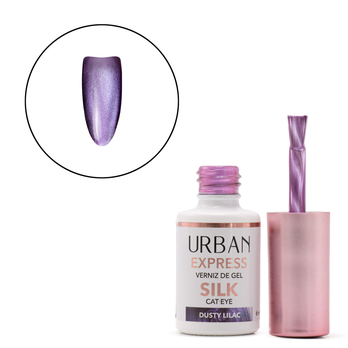 Cor de Verniz Gel Express Silk Cat Eye Dusty Lilac 6ml