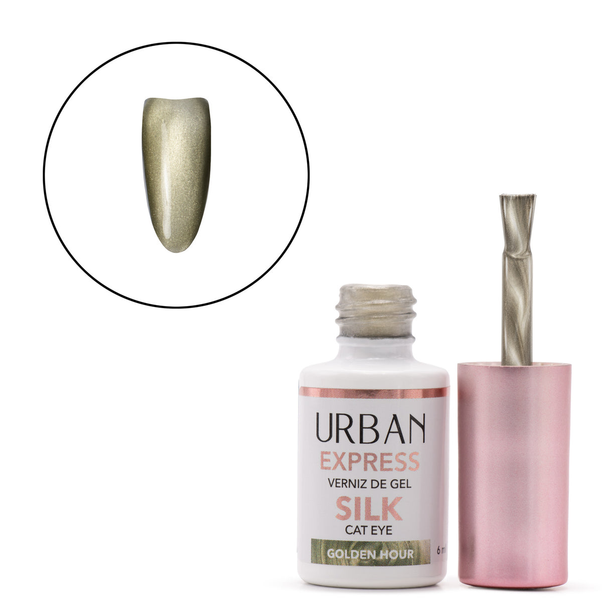 Cor de Verniz Gel Express Silk Cat Eye Golden Hour 6ml