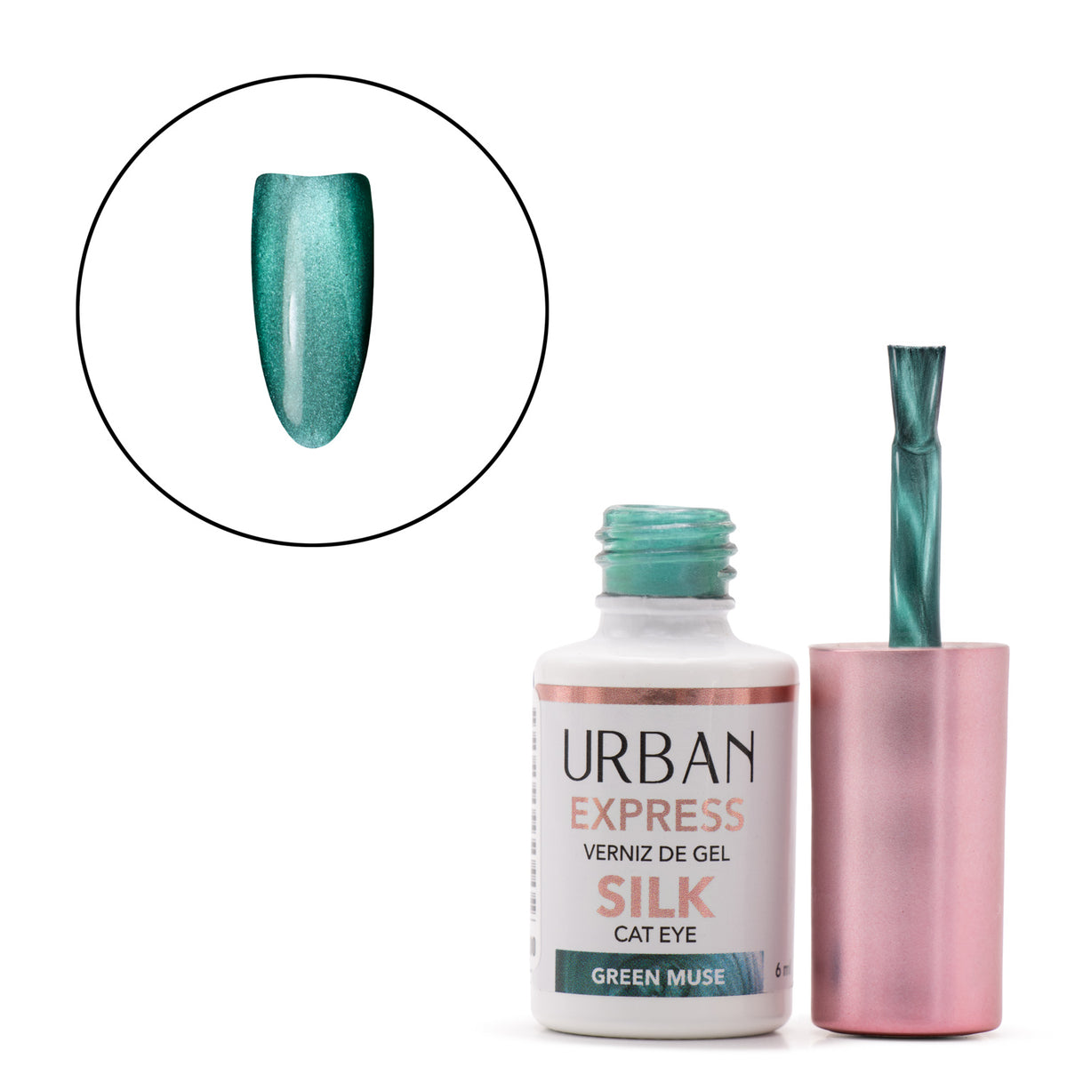 Cor de Verniz Gel Express Silk Cat Eye Green Muse 6ml