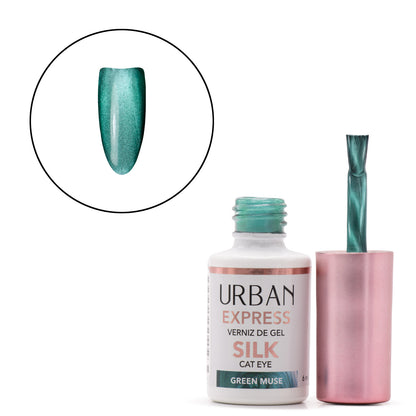Cor de Verniz Gel Express Silk Cat Eye Green Muse 6ml
