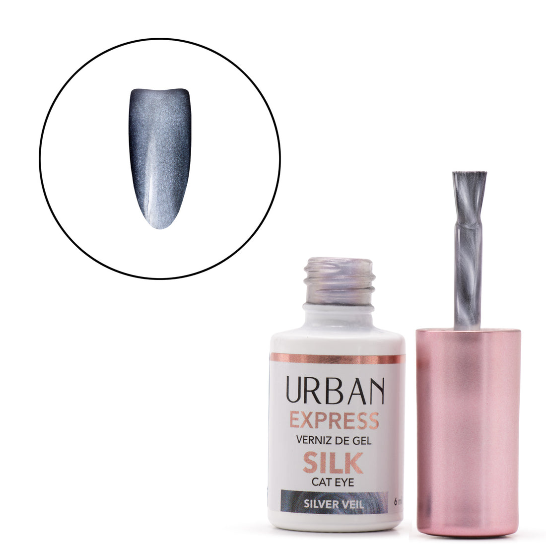 Cor de Verniz Gel Express Silk Cat Eye Silver Veil 6ml