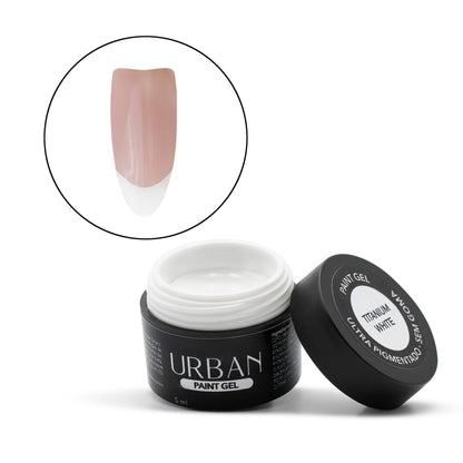 Boião preto com gel branco para manicure