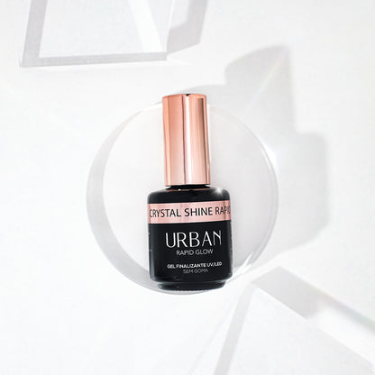 Frasco preto com tampa dourada, gel finalizante sem goma