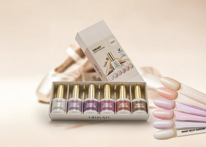 Kit 6 Cores Verniz Gel - Smart Milky Dancers