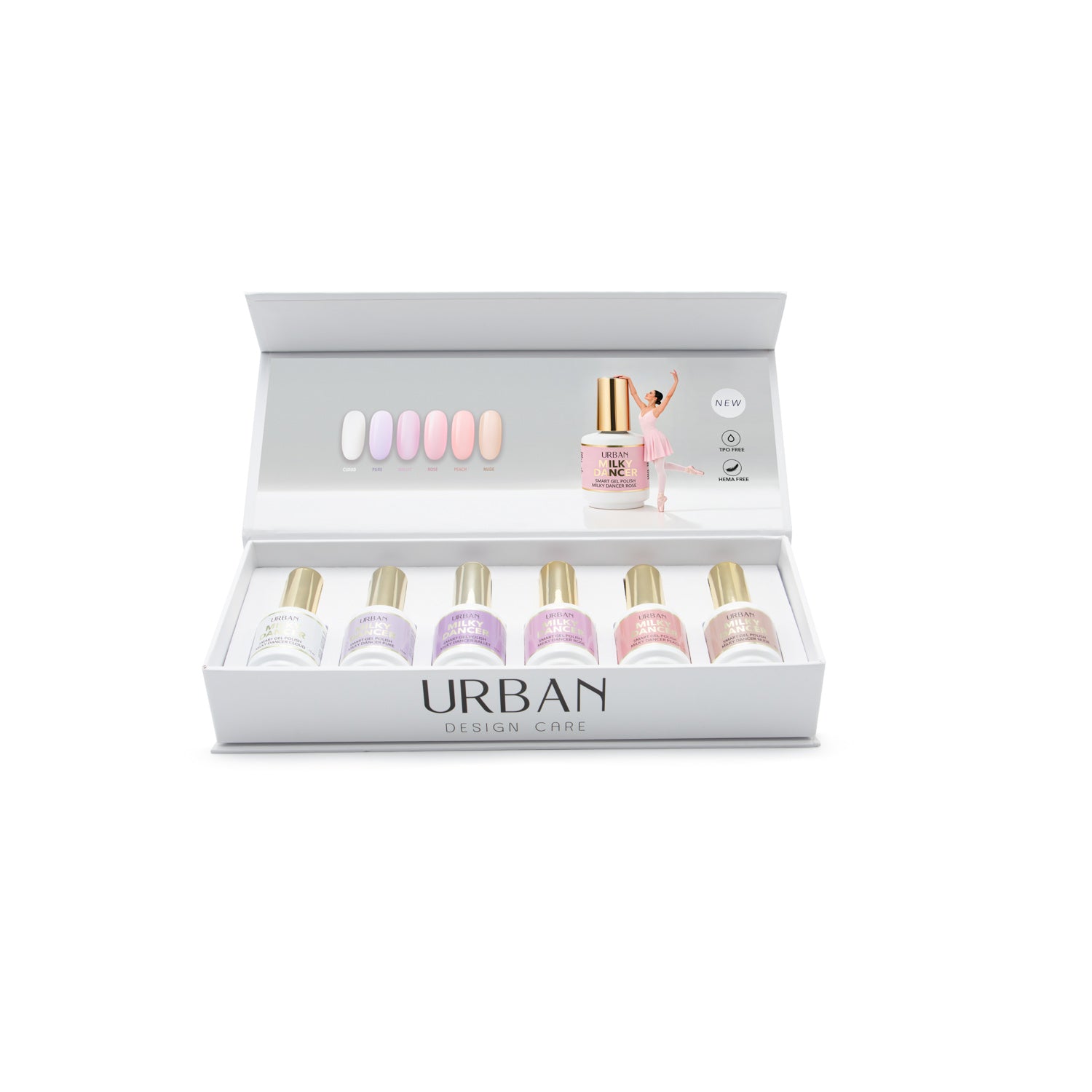 Kit 6 colores esmalte de gel - Smart Milky Dancers