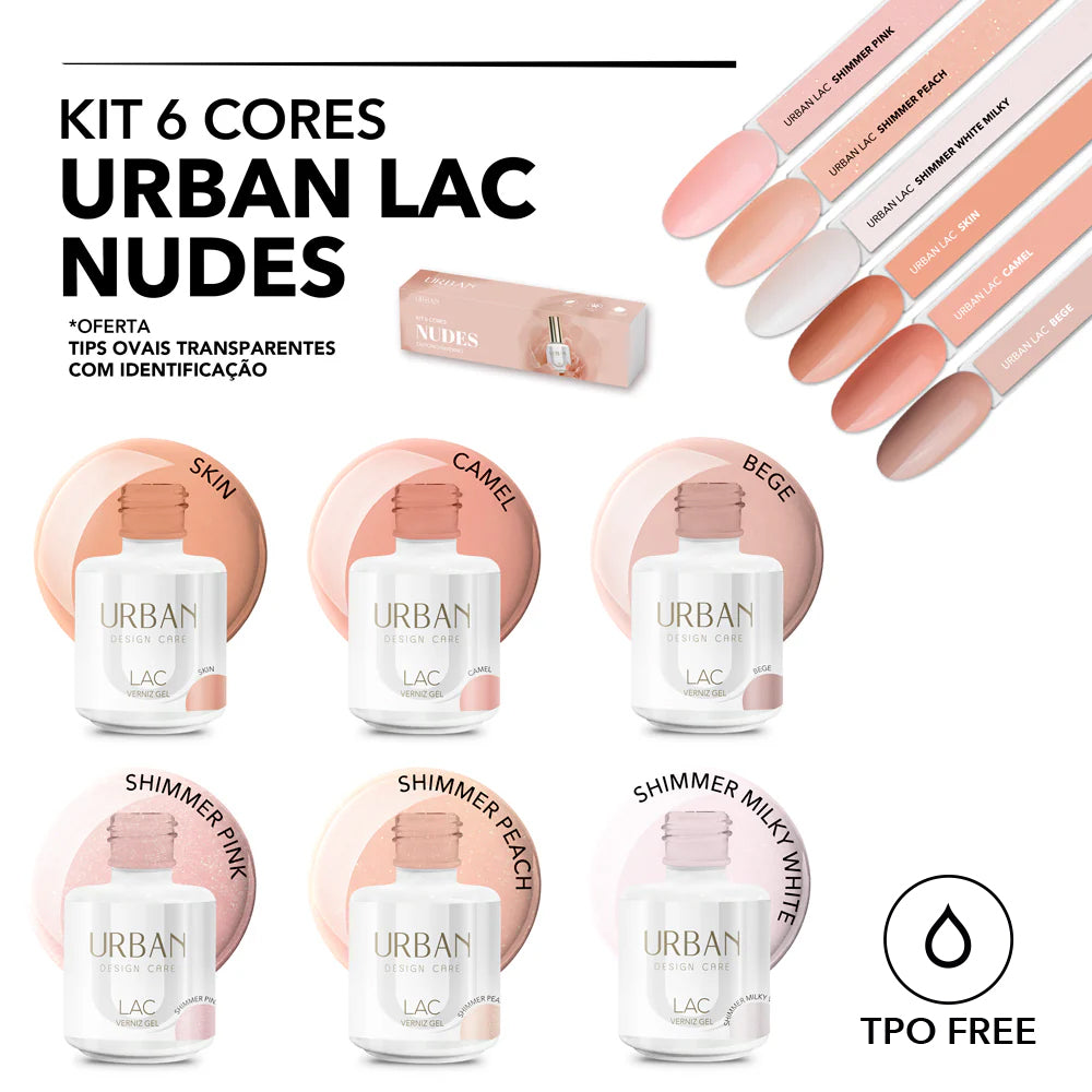 Kit 6 Cores Nude Urban Lac 15ml