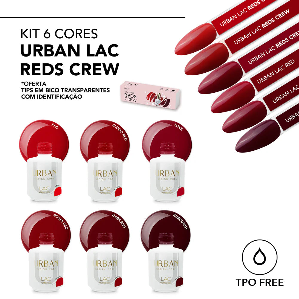 Kit 6 Cores Urban Lac Red Crew
