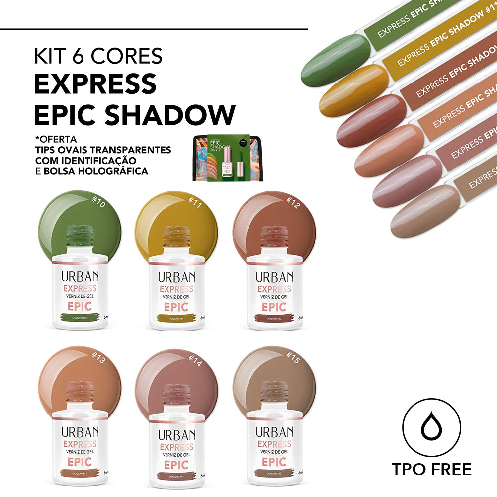 Kit Verniz Gel 6 Cores Express Epic Shadow (