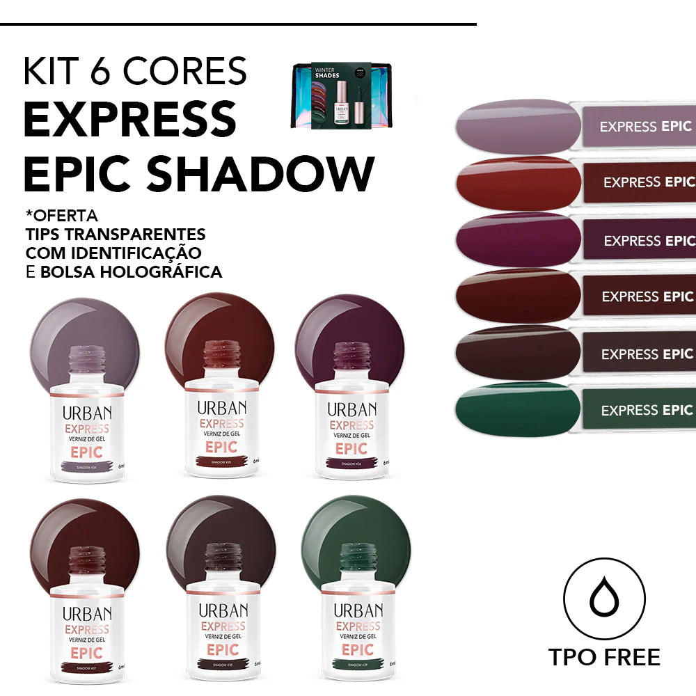 Kit Verniz Gel 6 Cores Express Epic Shadow Winter Shades (