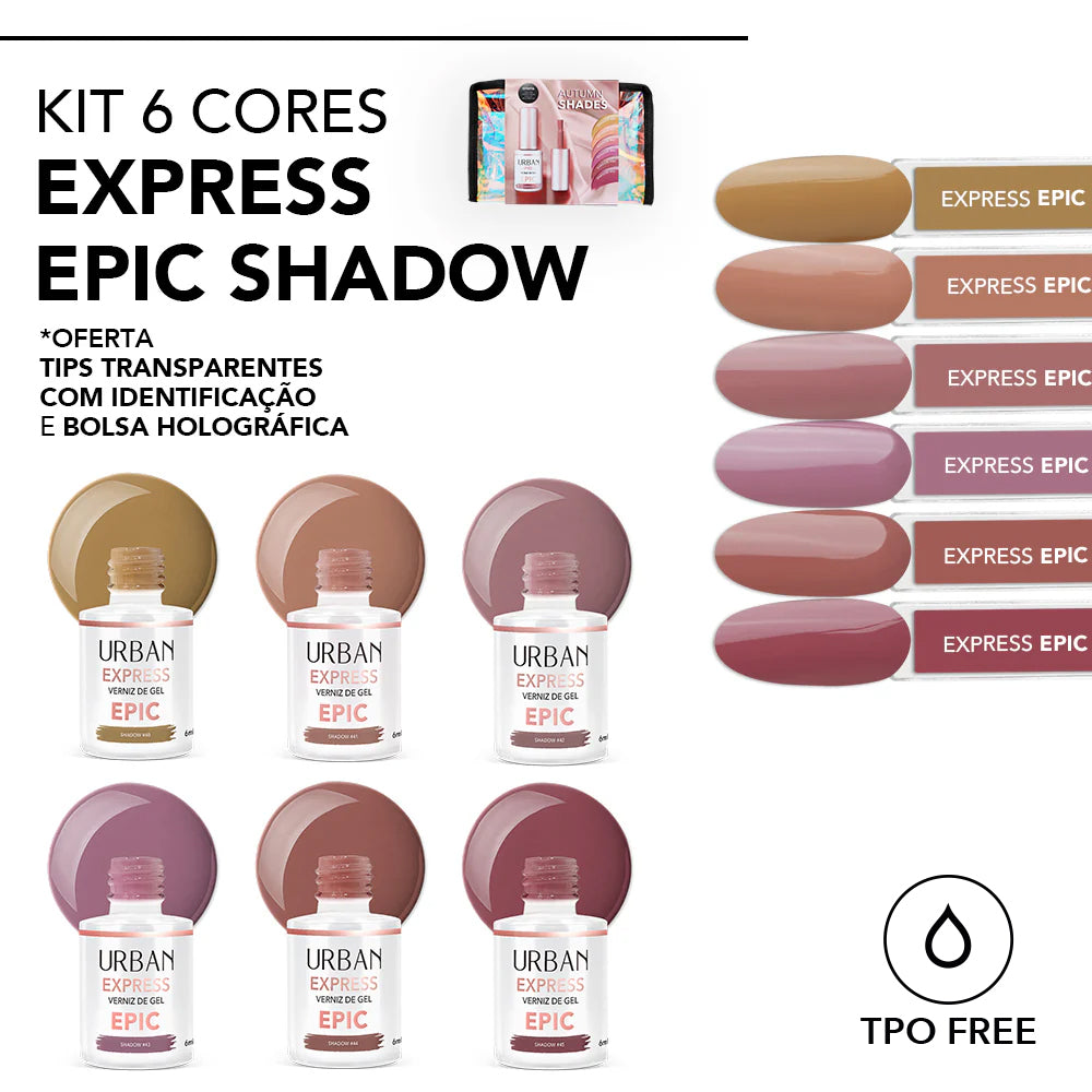 Kit Verniz Gel 6 Cores Express Epic Shadow Autumn Shades (