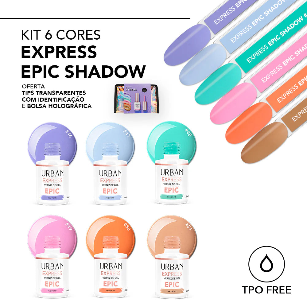 Kit Verniz Gel 6 Cores Express Epic Shadow Soft Shades (