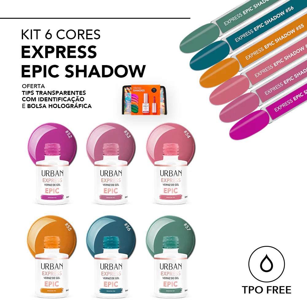 Kit Verniz Gel 6 Cores Express Epic Shadow Trend Shades (