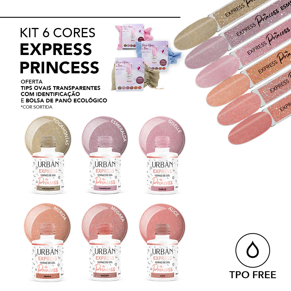 Kit Verniz Gel 6 Cores Express Princess - 2ª Edição 6ml