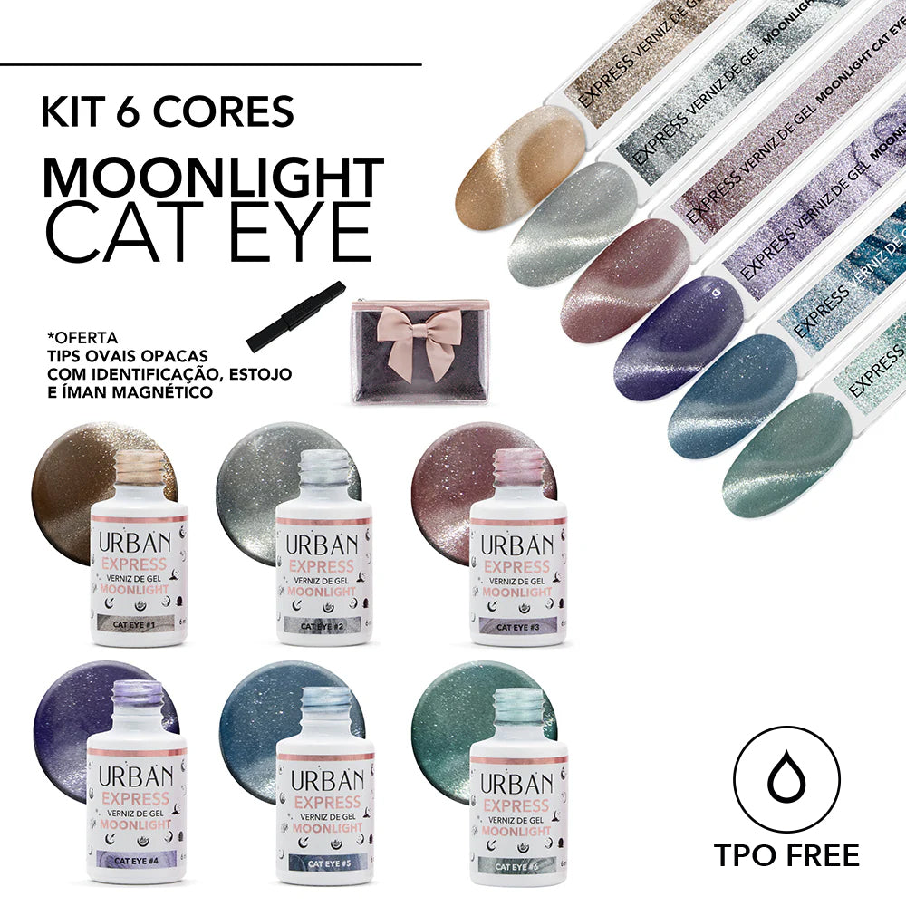Kit Verniz Gel 6 Cores Express Moonlight Cat Eye (