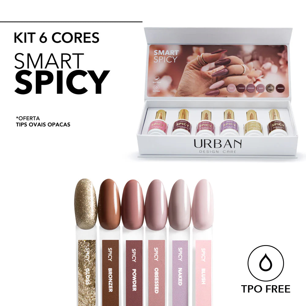 Kit Verniz Gel 6 Cores Smart Spicy 15ml