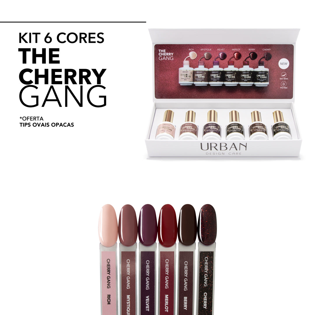 Kit Verniz Gel 6 Cores Smart Cherry Gang 15ml