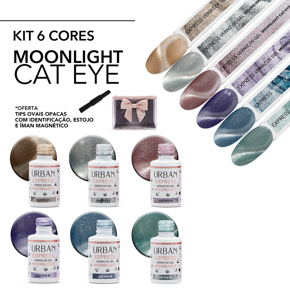 Kit Verniz Gel 6 Cores Express Moonlight Cat Eye (