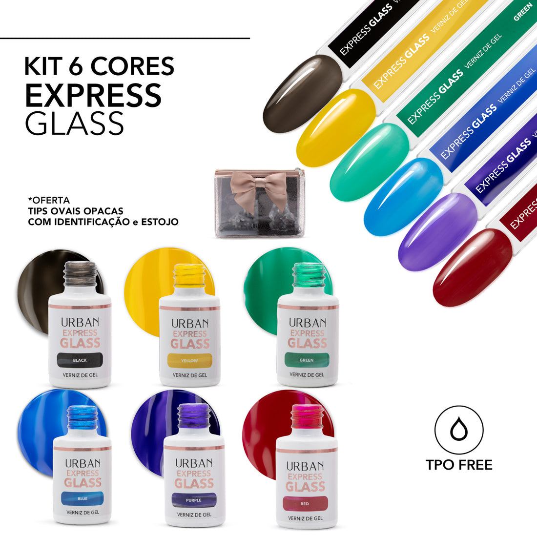 Kit 6 Cores Verniz Gel - Express Glass