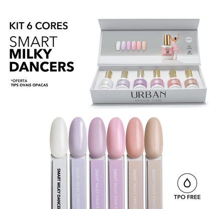 Kit 6 colores esmalte de gel - Smart Milky Dancers