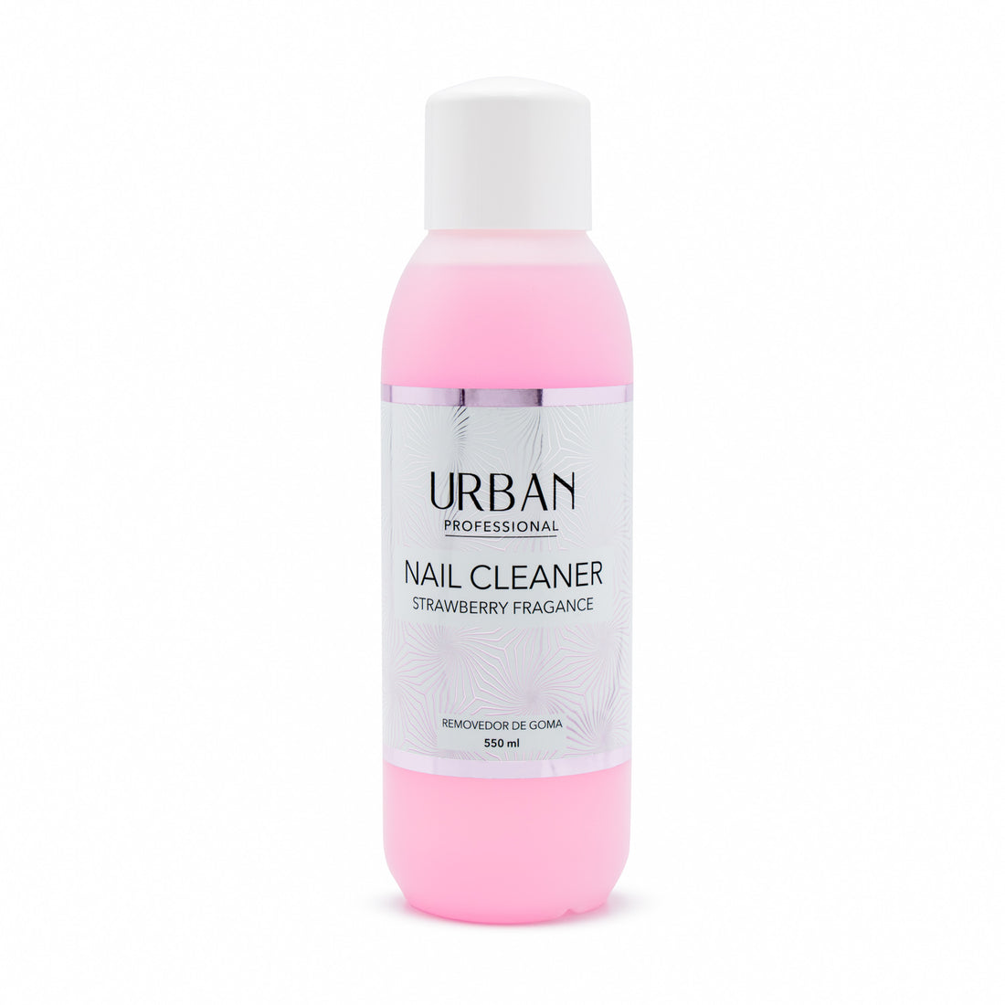 Frasco rosa com tampa branca