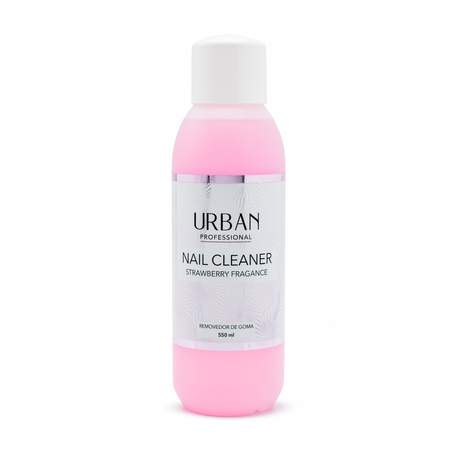 Frasco rosa com tampa branca