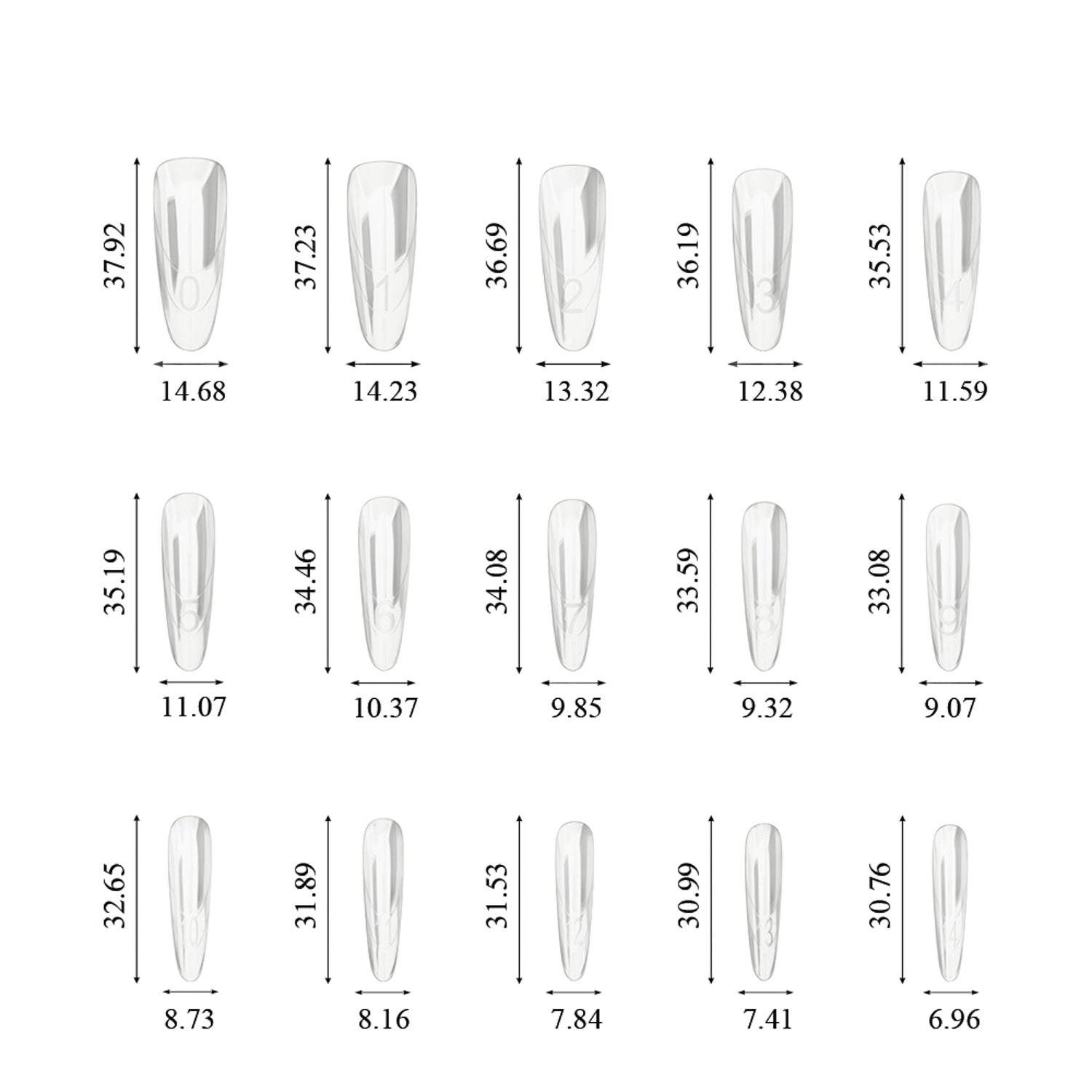 Caixa Dual Form Sandwich Nail Art Almond 240 uni.